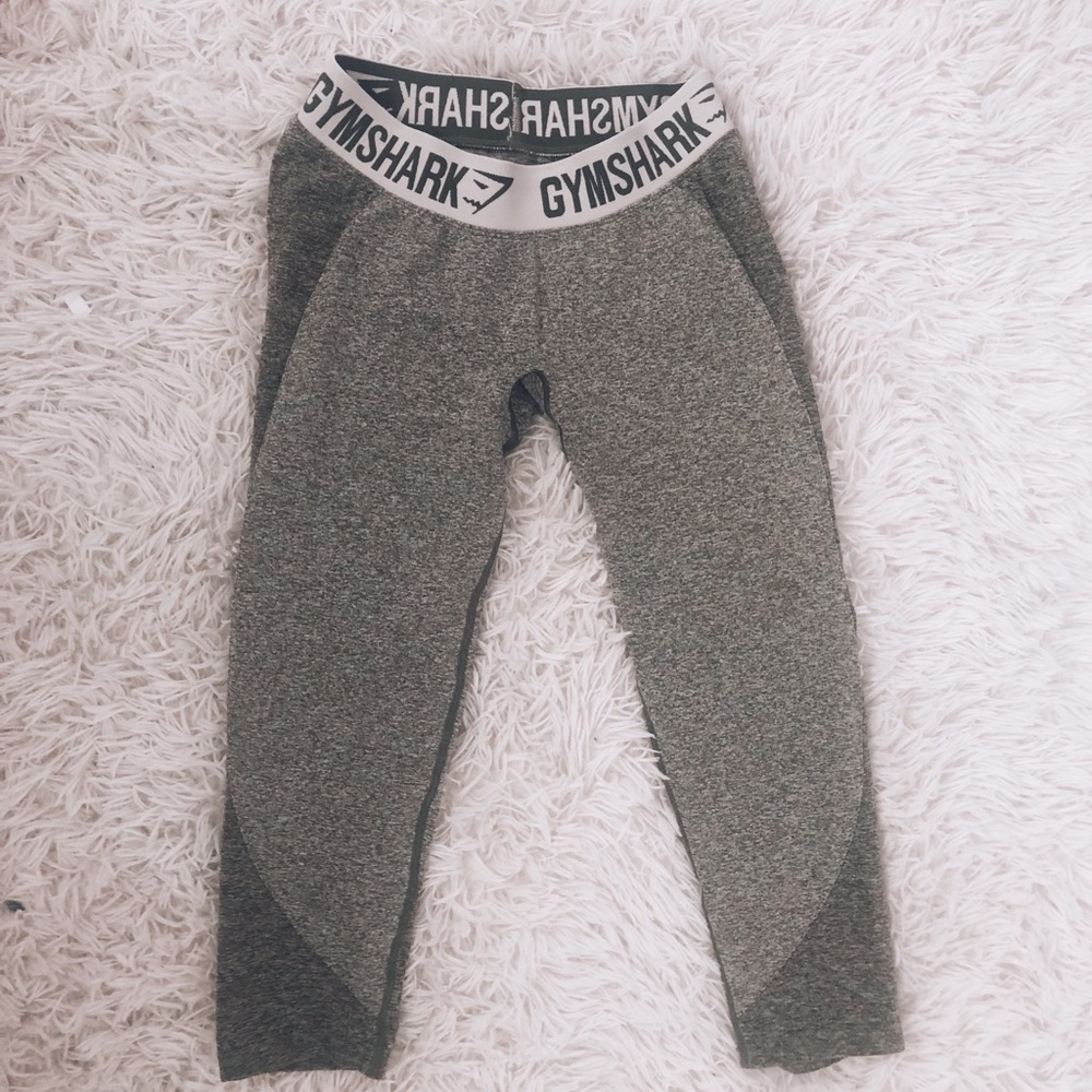 Gymshark Khaki/Sand Flex Cropped Leggings